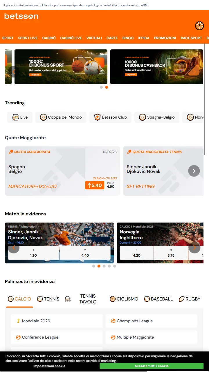 Betsson — casa de apuestas